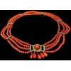 Collier ancien corail, émail et perles fines