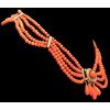 Collier ancien corail, émail et perles fines