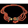 Collier ancien corail, émail et perles fines