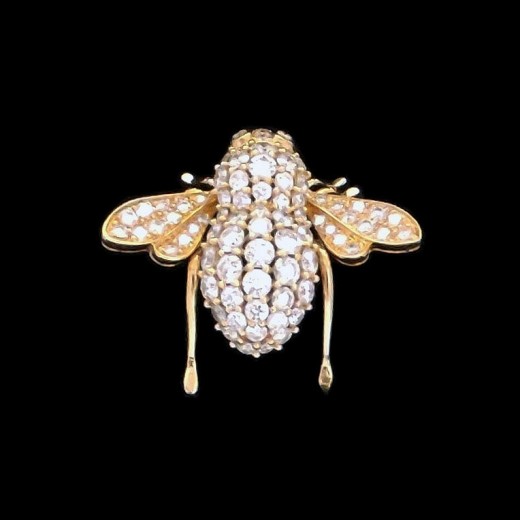 Broche Sabbadini Abeille diamants