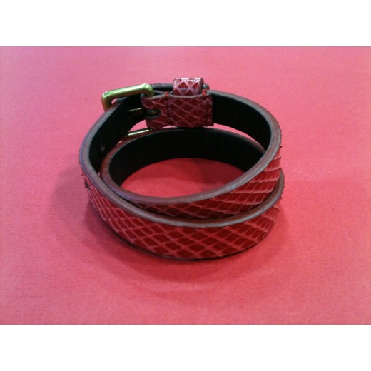 Bracelet Céline en cuir rose double tour