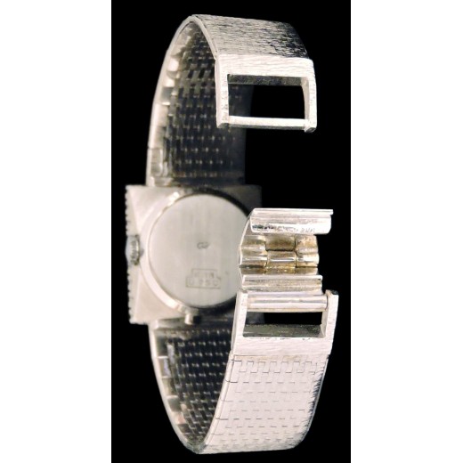 Montre bijou en or blanc et diamants