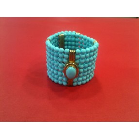 Bracelet moderne en pierres d'ornement turquoise et argent