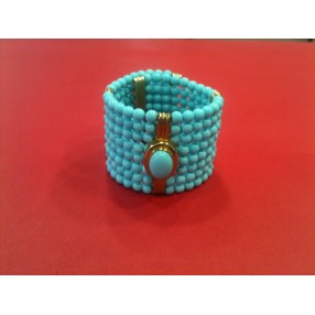 Bracelet moderne en pierres d'ornement turquoise et argent