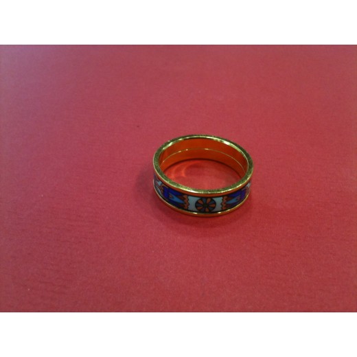 Bague Freywille en émail et plaqué or