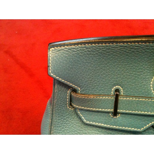 Sac Hermès Birkin 35 en cuir Taurillon Clémence bleu