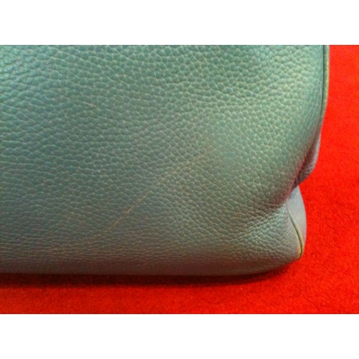 Sac Hermès Birkin 35 en cuir Taurillon Clémence bleu