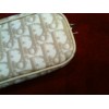 Pochette Dior en toile Logo et cuir beige