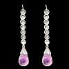 Boucles d'oreilles pendantes en or, améthystes et diamants