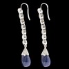 Boucles d'oreilles pendantes en or, iolites et diamants