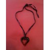 Pendentif Baccarat Coeur sur cordon de velours