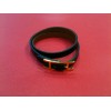 Bracelet Hermès Behapi Double tour en cuir noir