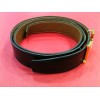 Ceinture Hermès H en cuir réversible noir/ gold