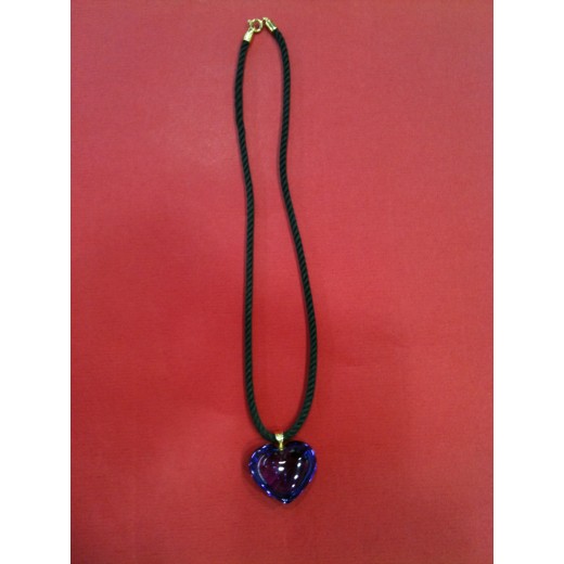 Pendentif Baccarat Coeur en cristal violet