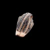 Bague volutes diamants noirs et blancs