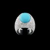 Bague dôme turquoise pavée diamants