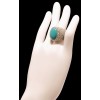 Bague dôme turquoise pavée diamants