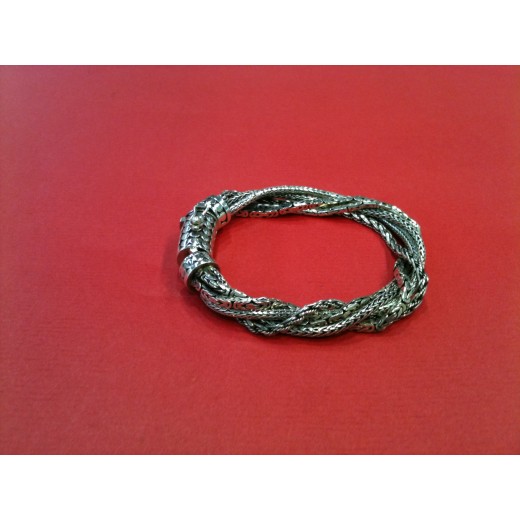 Bracelet Jalan Jalan 5 rangs torsadés en argent