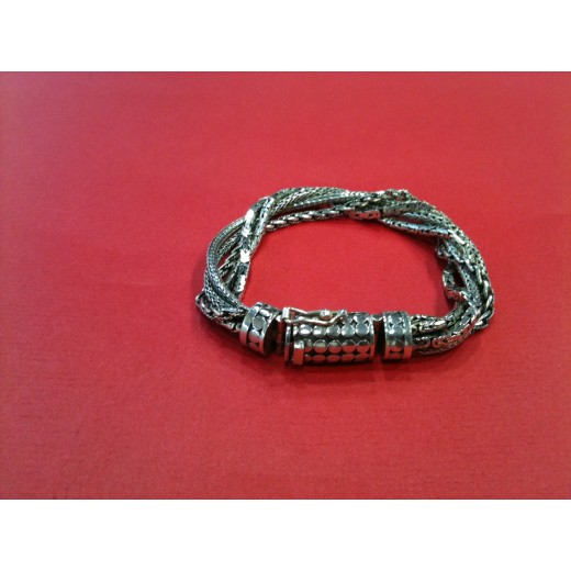Bracelet Jalan Jalan 5 rangs torsadés en argent
