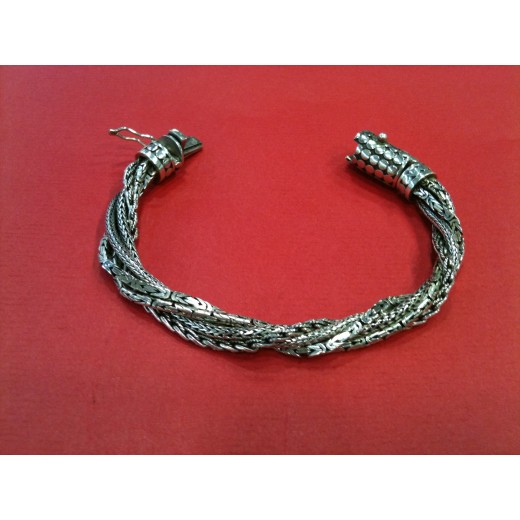 Bracelet Jalan Jalan 5 rangs torsadés en argent