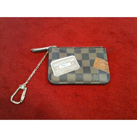 Pochette clés Louis Vuitton en toile damier ébène