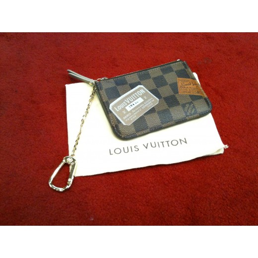 Pochette clés Louis Vuitton en toile damier ébène