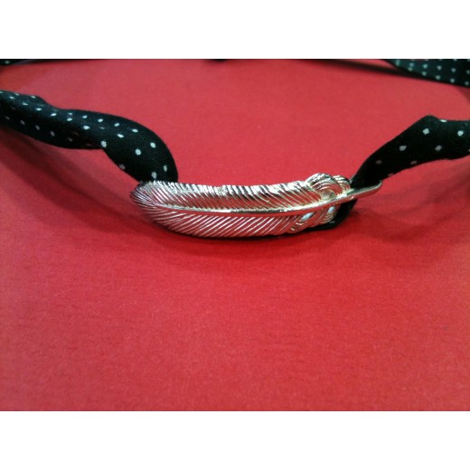 Bracelet Marc Deloche Plume argent et tissu