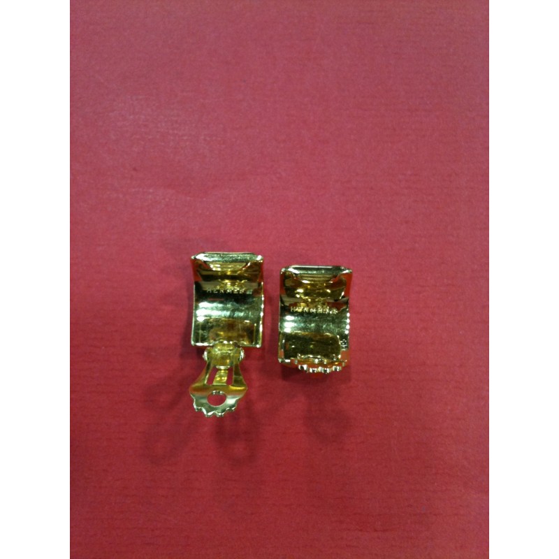 Boucles d'oreilles Hermès en émail et plaqué or