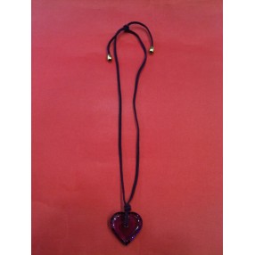 Collier Baccarat Coeur en cristal violet