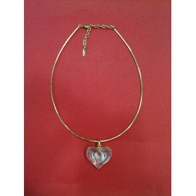 Collier Lalique en cristal et plaqué or