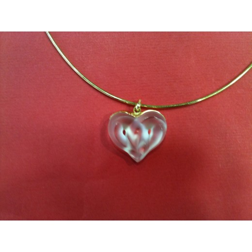 Collier Lalique en cristal et plaqué or