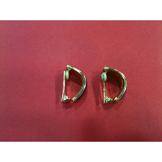 Boucles d'oreilles Hermès en émail et plaqué or