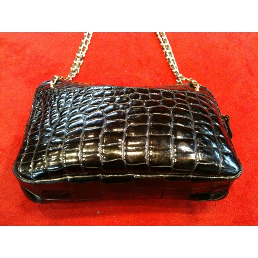 Sac Chanel Caméra en croco noir
