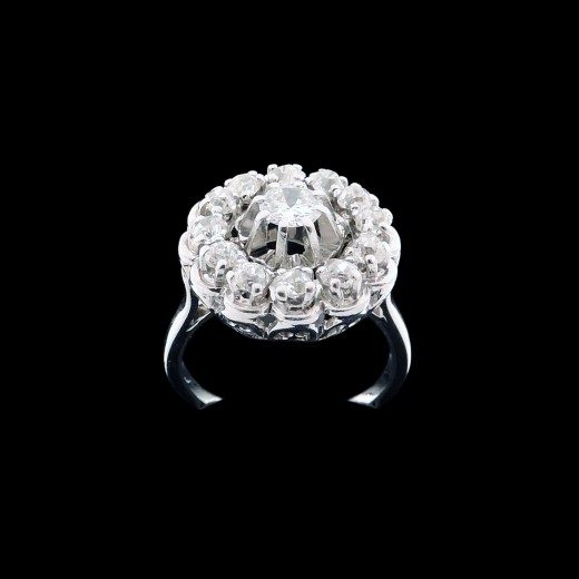 Bague ancienne marguerite diamants