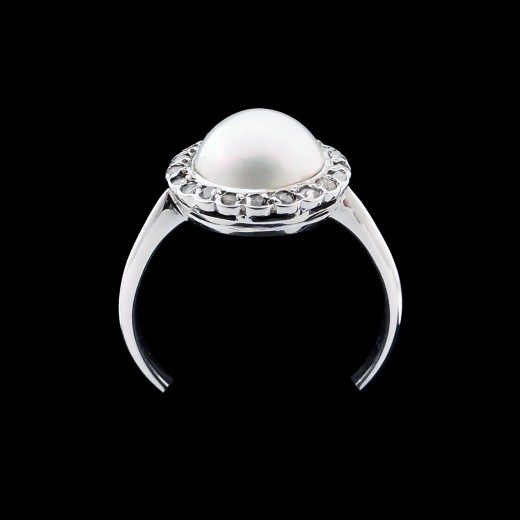 Bague ancienne perle et diamants