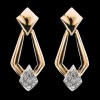 Boucles d'oreilles Pendantes deux ors diamants