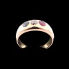 Bague jonc diamant rubis et saphir