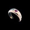 Bague jonc diamant rubis et saphir