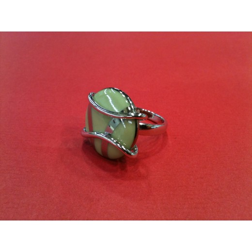 Bague Bernardaud en argent et porcelaine