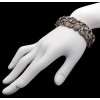 Bracelet ancien en or, argent et diamants