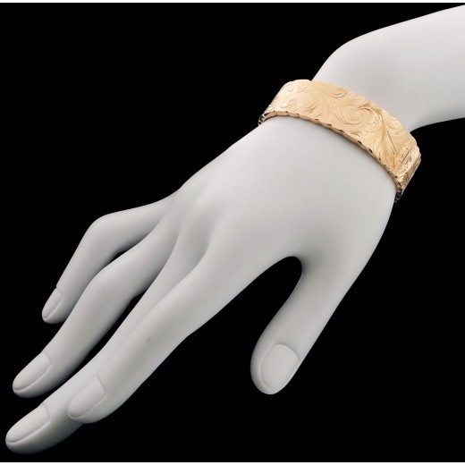 Bracelet ancien jonc filigrane en or