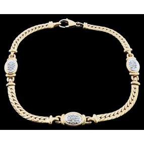 Bracelet deux ors diamanté