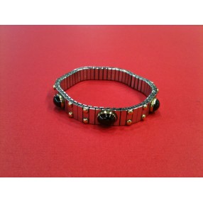 Bracelet Nomination extensible en acier, or  et grenats