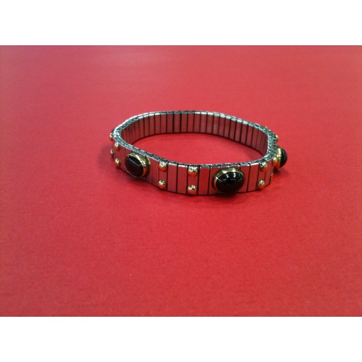 Bracelet Nomination extensible en acier, or  et grenats