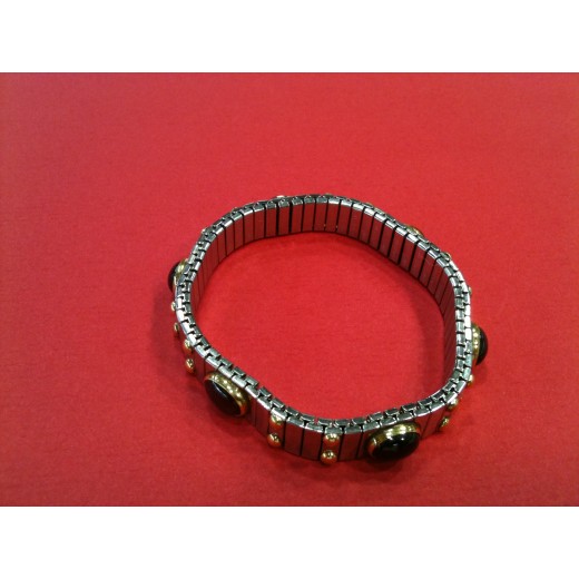 Bracelet Nomination extensible en acier, or  et grenats