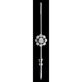 Barrette ancienne fleur diamantée