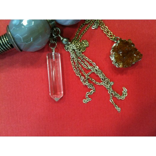 Collier Réminiscence avec agate, améthyste et quartz