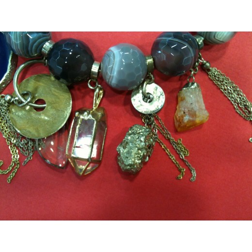 Collier Réminiscence avec agate, améthyste et quartz
