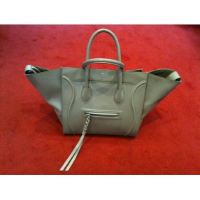 Sac Céline Luggage Phantom MM en veau grainé taupe