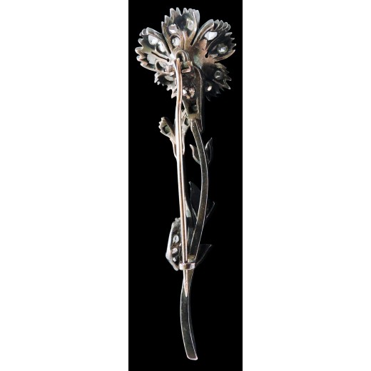 Broche ancienne Fleur or et argent